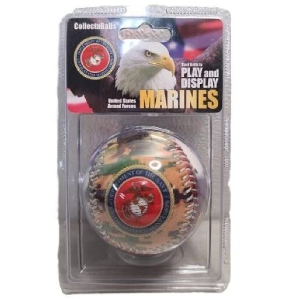 Collectible US Marines Baseball with Display Ring by Collectaball Sealed NEW